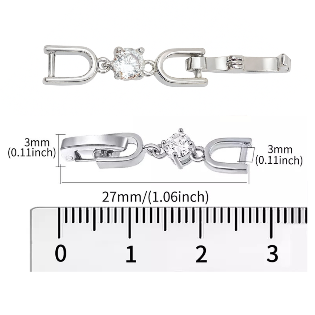 Zirkonia Verlängerung 2,7 cm – Klappverschluss Zwischenstück für Kette & Armband, Silber/Gold/Roségold | ONDEGO®