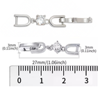 Zirkonia Verlängerung 2,7 cm – Klappverschluss Zwischenstück für Kette & Armband, Silber/Gold/Roségold | ONDEGO®