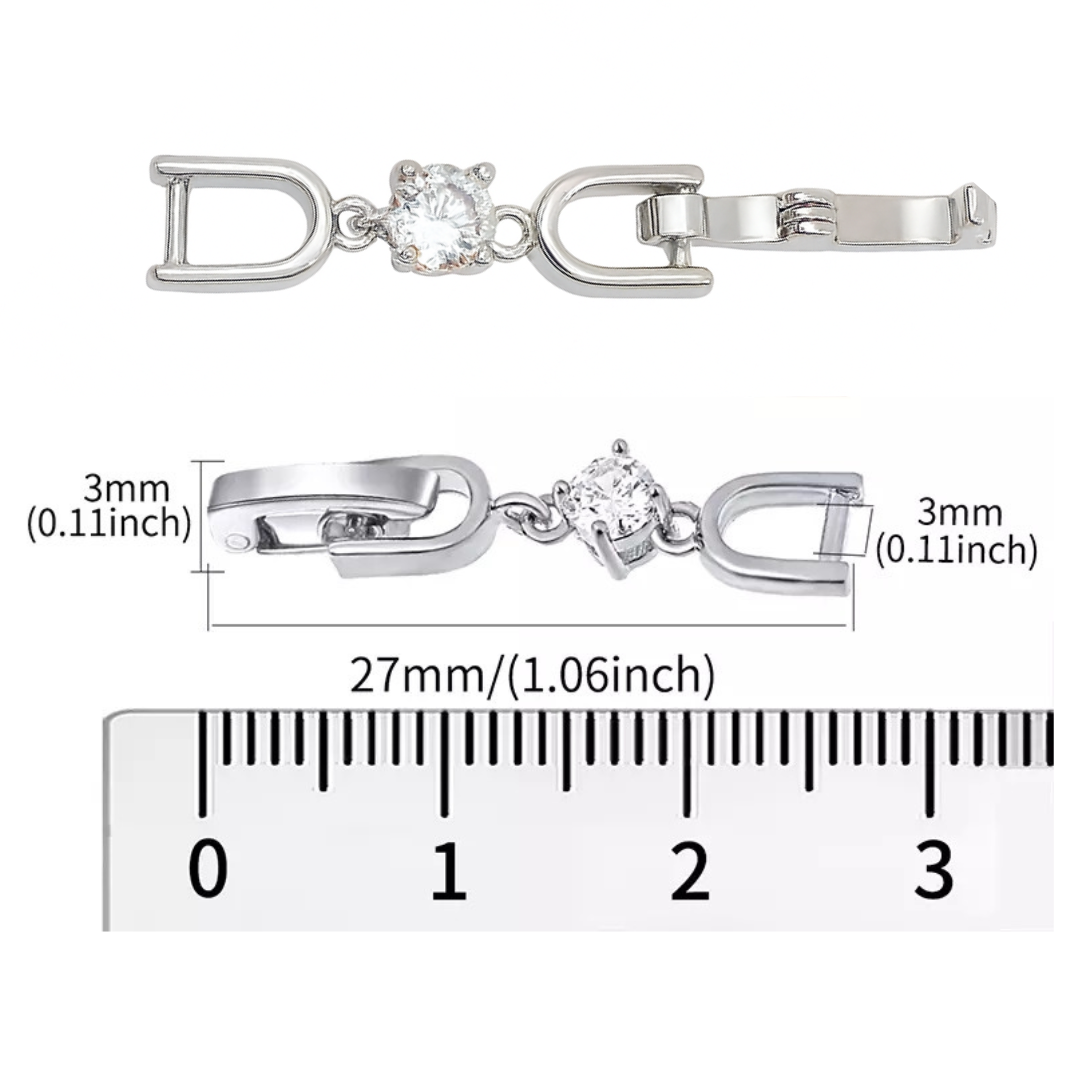 Zirkonia Verlängerung 2,7 cm – Klappverschluss Zwischenstück für Kette & Armband, Silber/Gold/Roségold | ONDEGO®