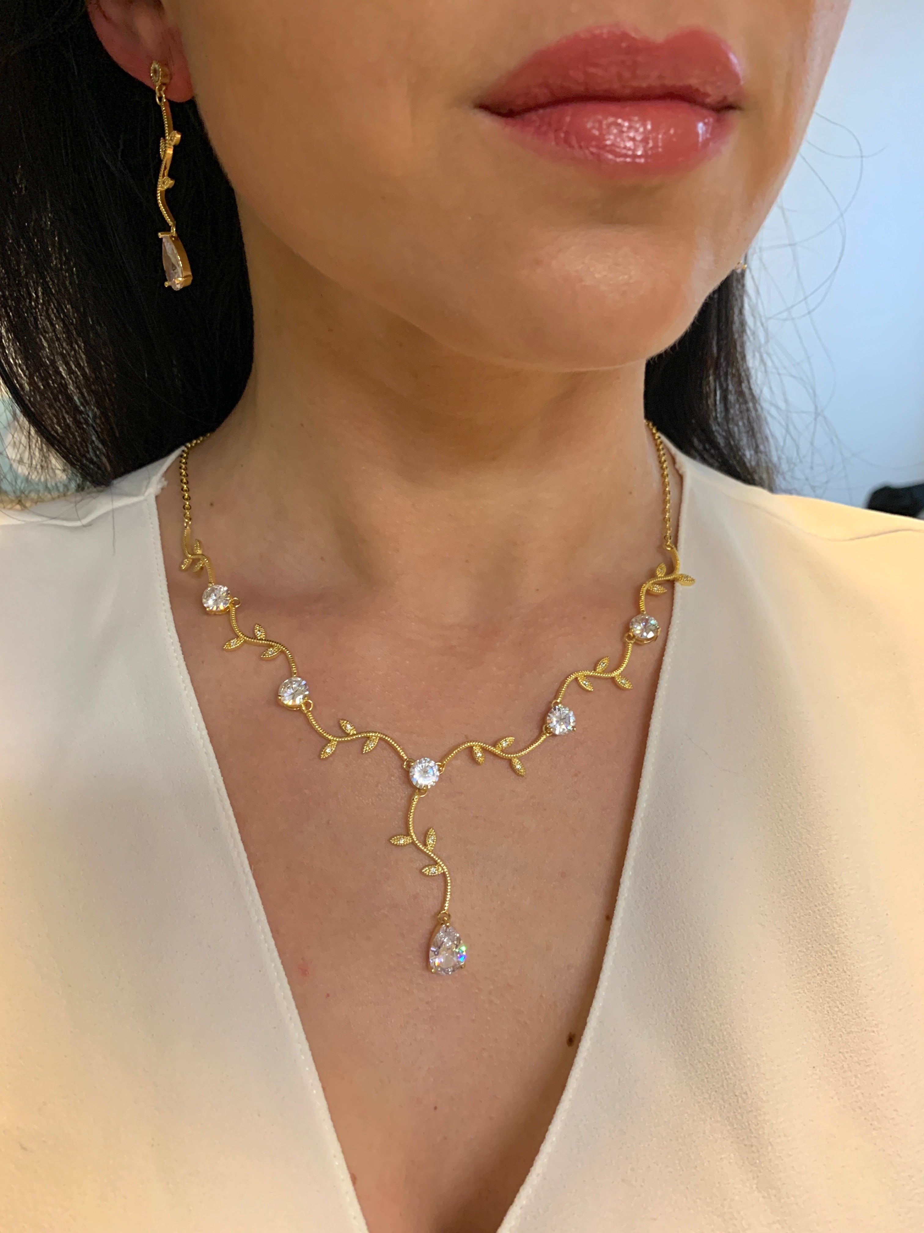 schmuckset-hochzeit-gold-halskette-ohrringe