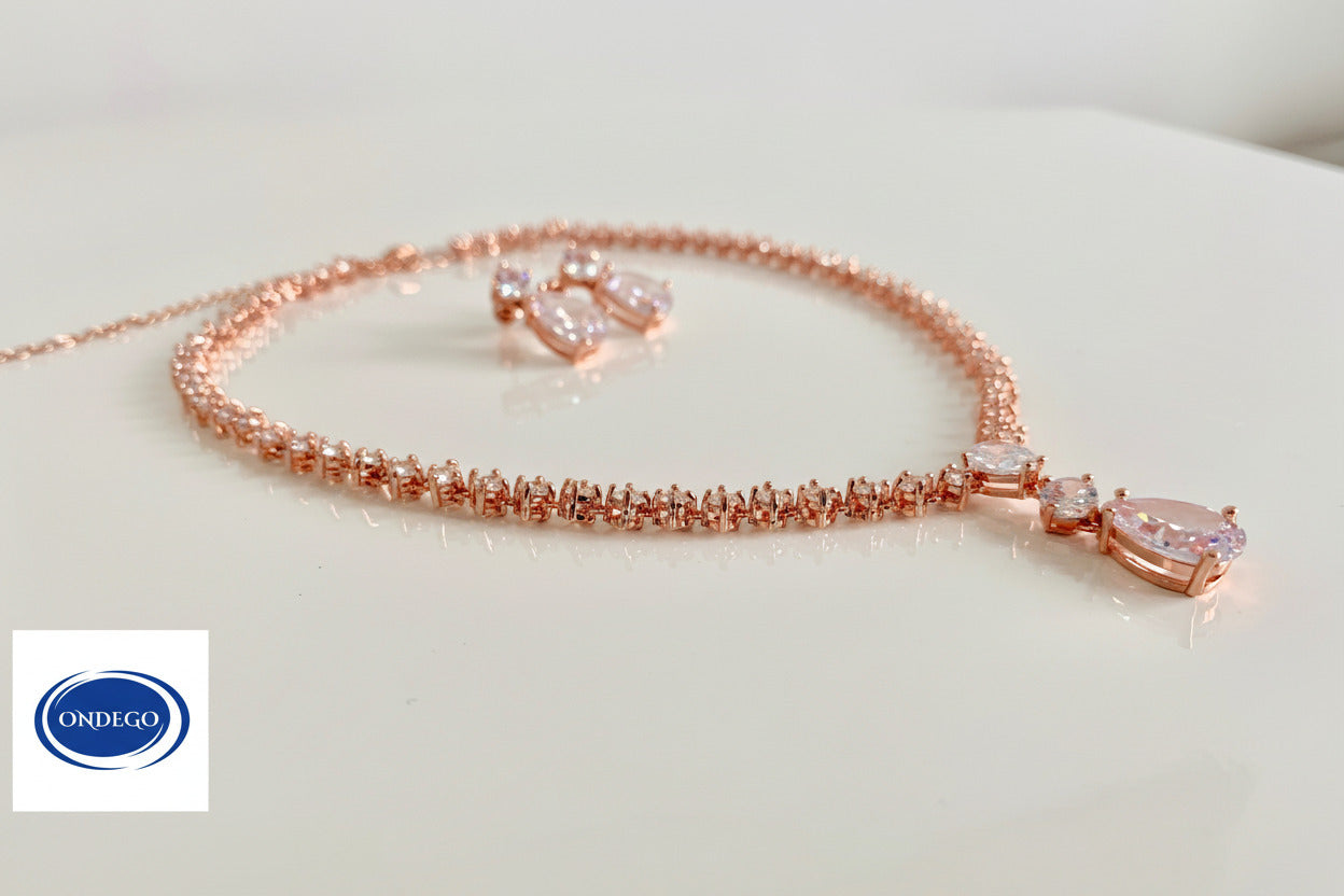 schmuckset-hochzeit-rosegold-halskette-armband-ohrringe