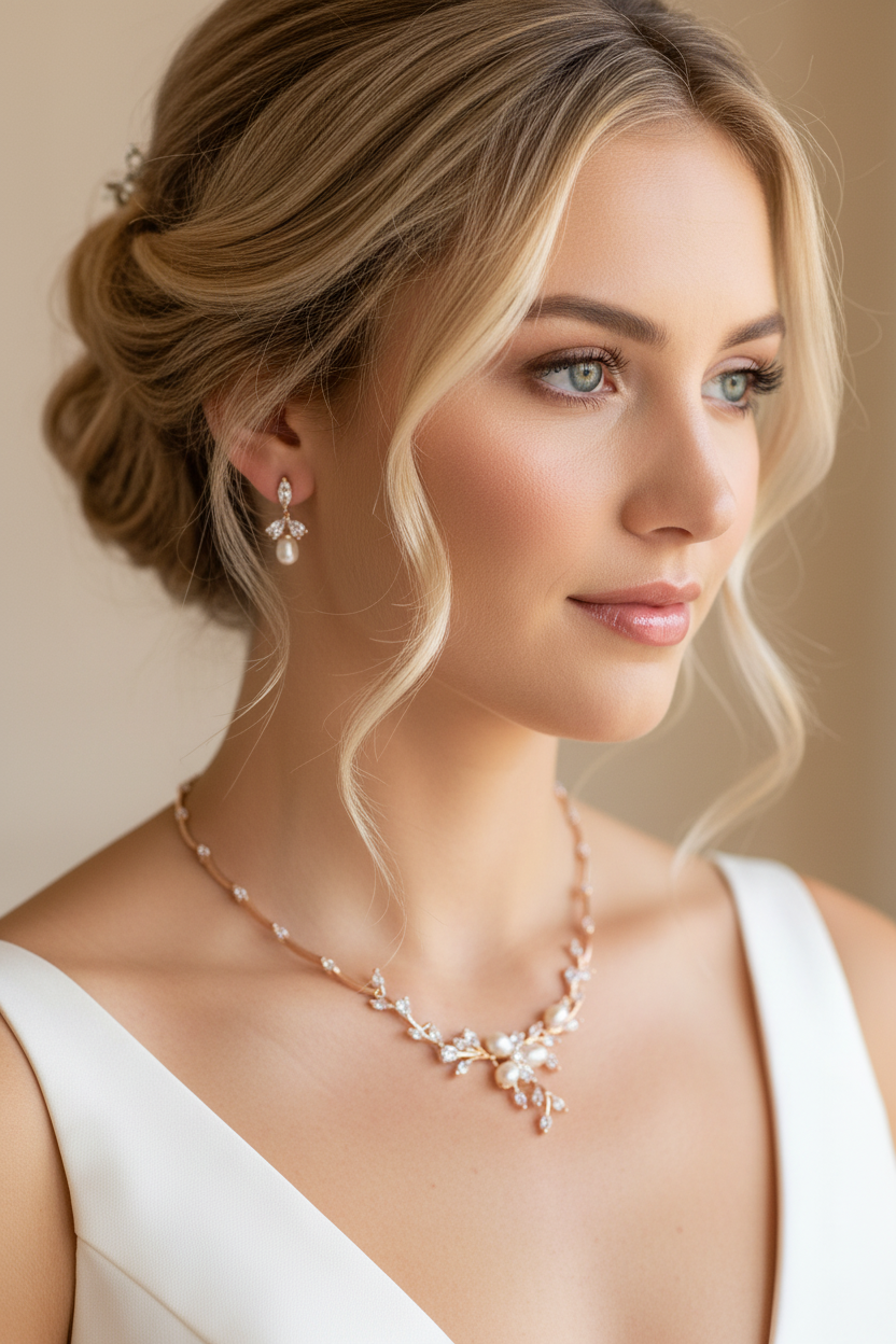 schmuckset-rosegold-braut-collier-ohrringe-zirkonia-perlen
