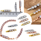 Zirkonia Verlängerung – Klappverschluss Zwischenstück für Kette & Armband, 3,2 cm, Silber/Gold/Roségold | ONDEGO®