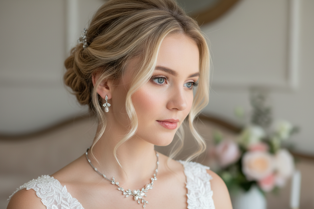 silber-schmuckset-fuer-braut-hochzeit-collier-ohrringe