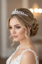 Zirkonia Diadem AAA+ – Silber Tiara für Braut, Hochzeit Haarschmuck, edle Krone | ONDEGO®