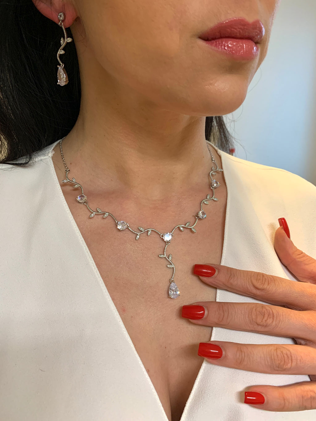 silbernes-hochzeitsschmuck-set-halskette-ohrringe