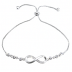 Infinity Armband – verstellbar (Zugverschluss), Strass, Silber/Gold/Roségold, Geschenkbox | ONDEGO®