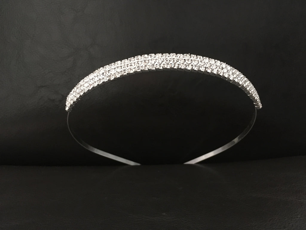 Strass Diadem Silber – zarte Tiara für Hochzeit & Braut, glitzernder Haarschmuck | ONDEGO®