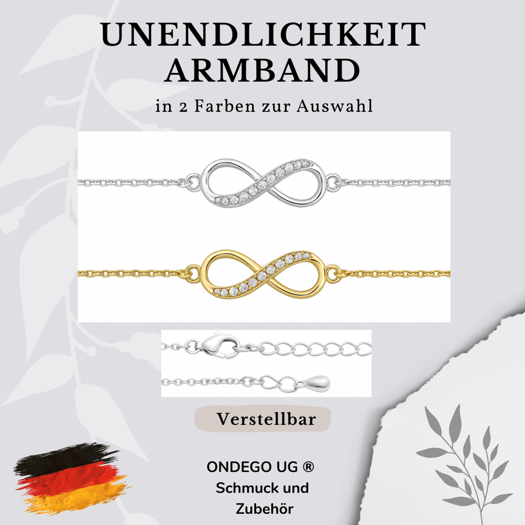 Freundschaftsarmband „Beste Freundin“ – Unendlichkeit, verstellbar, Geschenkbox | ONDEGO®