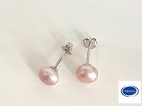 925er Silber Süßwasserperle Ohrringe Perle Rosa Rosé Perlenohrringe Ohrstecker Brautschmuck