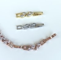Zirkonia Klappverschluss Verlängerung silber rosegold gold Collier Armband Zwischenstück Verschluss V