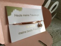 Happiness Trauzeugin Brautjungfer Geschenk fragen Hochzeit Brautschmuck Armband