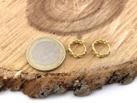 Gold Glieder Huggie Creolen Ohrringe 925 Silber mit 18K Goldüberzug Gliederkette