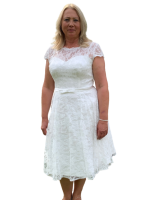 CURVY 3/4 Ivory Brautkleid Hochzeitskleid Standesamt 42 44 46 48 50 52 54