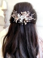 Rosegold Haarschmuck Haarkamm Blüten Blumen ONDEGO Hochzeit Brautschmuck