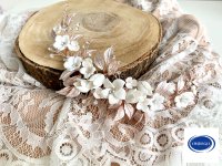 XXL 3D Rosegold Haarschmuck Haarkamm Blüten Blumen ONDEGO Hochzeit Brautschmuck