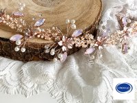 Rosa Rosegold Haardraht Kupfergold Haarschmuck Brautschmuck Hochzeit Schmuck Perlen
