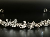 Haarreif Diadem Haarschmuck Silber Tiara Hochzeit Strass Perlen