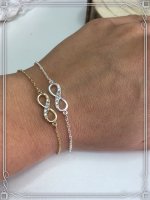 Rosa Infinity Strass Trauzeugin Geschenk beste Freundin Hochzeit Brautjungfer Armband Danke Kette Unendlichkeit