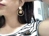 Gold Ohrringe Perle Ivory Perlenohrringe Creolen groß Brautschmuck Weihnachten Geschenk
