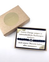 Karte Schwester Familie Freundin Bruder Geschenk Armband Onyx Naturstein