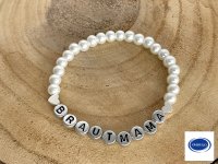 Brautmama Brautmutter Geschenk Armband Buchstaben Danke Hochzeit Silber Perlenarmband