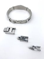 ONDEGO® 316L Edelstahl Verschluss Verlängerung Herren Armband Uhr Zwischenstück Verlängerungselement silber schwarz gold Kette Klapp