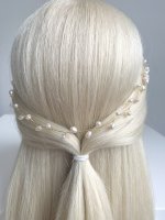 GOLD Ivory Perlen Haardraht Haarschmuck Haarkamm Blüten Blumen Hochzeit Brautschmuck