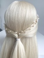 GOLD Ivory Perlen Haardraht Haarschmuck Haarkamm Blüten Blumen Hochzeit Brautschmuck